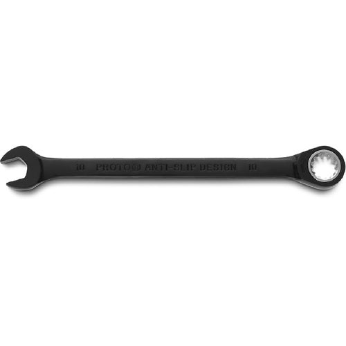 Proto Black Chrome Combination Non-Reversible Ratcheting Wrench 10 mm - Spline - Makers Industrial Supply