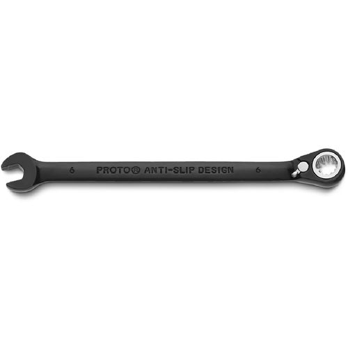 Proto Black Chrome Combination Reversible Ratcheting Wrench 6 mm - Spline - Makers Industrial Supply