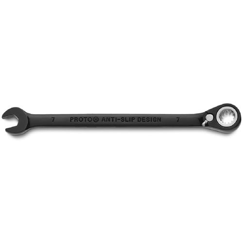 Proto Black Chrome Combination Reversible Ratcheting Wrench 7 mm - Spline - Makers Industrial Supply