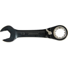 Proto Black Chrome Combination Stubby Reversible Ratcheting Wrench 9 mm - Spline - Makers Industrial Supply