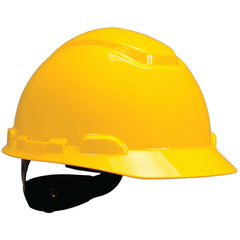 ‎3M Hard Hat with Uvicator H-702R-UV Yellow 4-Point Ratchet Suspension - Makers Industrial Supply