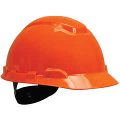 ‎3M Hard Hat with Uvicator H-706R-UV Orange 4-Point Ratchet Suspension - Makers Industrial Supply