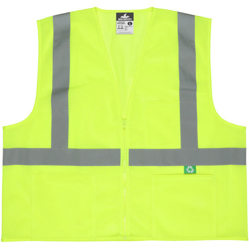 RECYC MESH VESTLIME ZIPXL