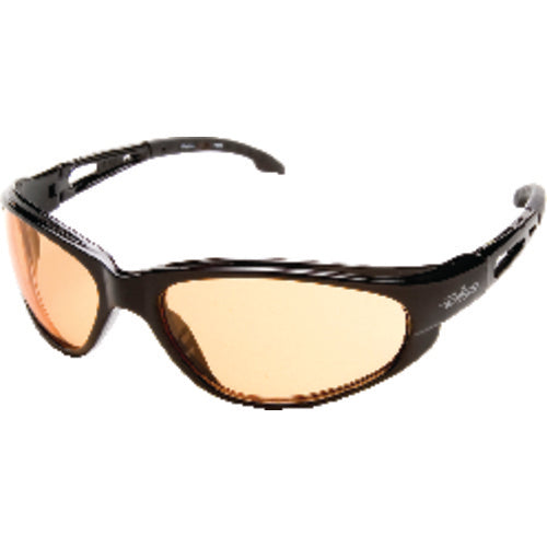 Amber Lens- Fog/Scratch Resistant- Flex Nylon Black Frame - Makers Industrial Supply