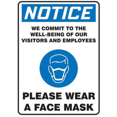 10X7 NOTICE MASK VINYL - Exact Industrial Supply