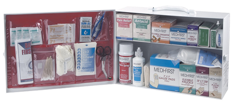 First Aid Kit - 2-Shelf Industrial Cabinet - Makers Industrial Supply