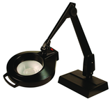 28" Arm 2.25X LED Magnifier Desk Base W/ Floating Arm Circline - Makers Industrial Supply