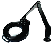 28" Arm 1.75X LED Mag Ben Bench Clamp, Floating Arm Circline - Makers Industrial Supply