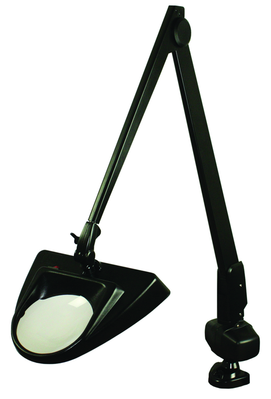 40" LED Magnifier 2.25X Clamp Base W/ Floating Arm Hi-Lighter - Makers Industrial Supply