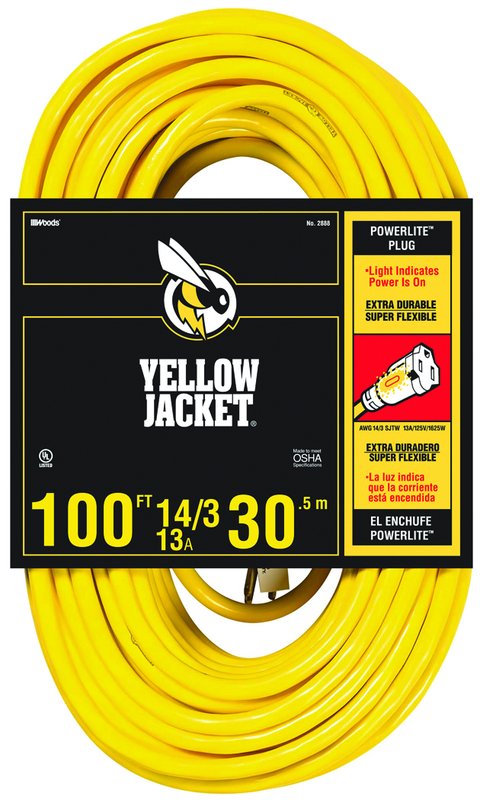 Extension Cord - 100' Heavy Duty 1-Outlet (Powerlite) - Makers Industrial Supply