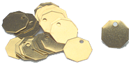 Tool Room Checks - 1-1/64" Octagon Brass - Pkg 100 - Makers Industrial Supply
