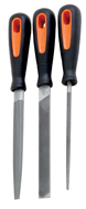 3 Pc. 8" 2nd Cut Engineering File Set - Ergo Handles - Makers Industrial Supply