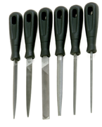 6 Pc. 4" Smooth Engineering File Set - Plastic Handles - Makers Industrial Supply