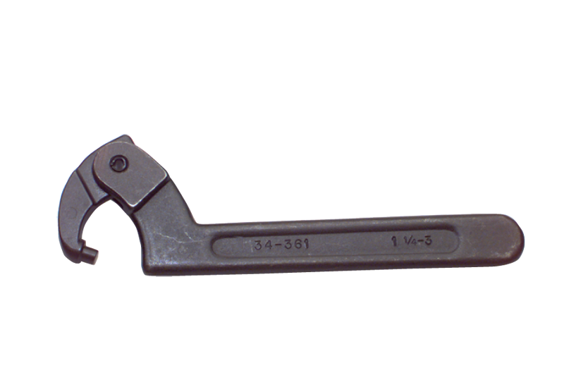 2 to 4-3/4'' Dia. Capacity - 10-1/2'' OAL - Adjustable Pin Spanner Wrench - Makers Industrial Supply