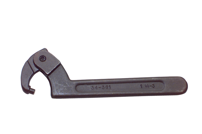 1-1/4 to 3'' Dia. Capacity - 7-1/2'' OAL - Adjustable Pin Spanner Wrench - Makers Industrial Supply