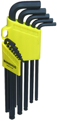13 Piece - w/ProGuard Finish - Long Arm - Packaged in Swing Open Color Coded Case - Balldriver Tip Hex Key L-Wrench Set - Makers Industrial Supply