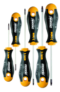 6 Piece - T8 - T25 - Torx Tip Ergonic Screwdrivers - Impact-Proof Handle with Hanging Hole - Makers Industrial Supply