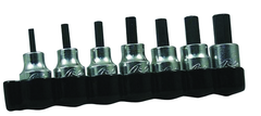 7 Piece - 1/8; 5/32;  3/16; 7/32; 1/4; 5/16 & 3/8" - 3/8" Square Drive - Hex Bit Set - Makers Industrial Supply