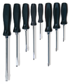 8 Piece - Screwdriver Set - Includes: #1 x 3; 2 x 4; 3 x 6 Phillips; 4"; 6"; 8" Slotted; 3"; 6" Electrician's Round - Makers Industrial Supply