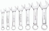 Snap-On/Williams Combination Wrench Set -- 7 Pieces; Chrome 12-Point; Set Includes: 3/8; 7/16; 1/2; 9/16; 5/8; 11/16; 3/4" - Makers Industrial Supply