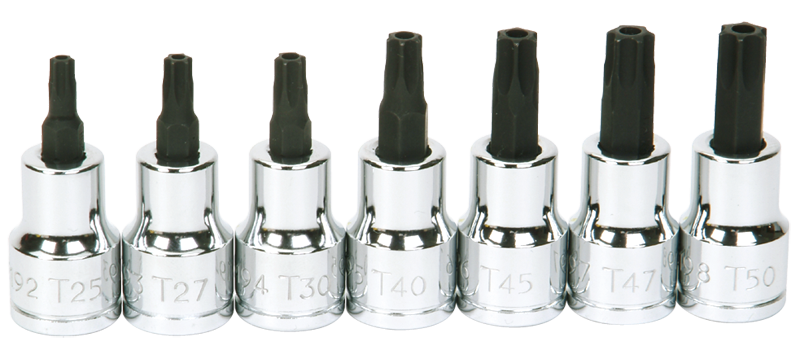 #9319128 - T25; T27; T30; T40; T45; T47; T50 - 3/8" Drive - Socket Drive Torx Bit Set - Makers Industrial Supply