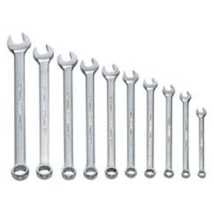 Snap-On/Williams Metric Combination Wrench Set -- 10 Pieces; 12PT Satin Chrome; Includes Sizes: 7; 8; 9; 10; 11; 12; 13; 15; 17mm - Makers Industrial Supply