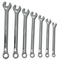 Snap-On/Williams Fractional Combination Wrench Set -- 7 Pieces; 12PT Satin Chrome; Includes Sizes: 3/8; 7/16; 1/2; 9/16; 5/8; 11/16; 3/4" - Makers Industrial Supply