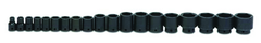 19 Piece - 1/2" Drive - 6 Point- Shallow Impact Socket Set on Clip Rail SAE - Makers Industrial Supply