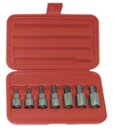 7 Piece - 1/4; 5/16; 3/8; 7/16; 1/2; 9/16; 5/8" - 1/2" Drive - Hex Bit Set - Makers Industrial Supply