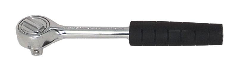 7-1/32" OAL - 3/8'' Drive - Round Head - Reversible Ratchet - Comfortable Grip Handle - Makers Industrial Supply