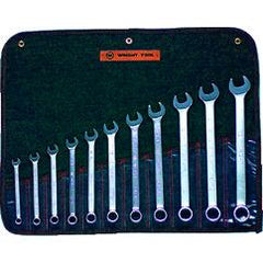 Wright Tool Fractional Combination Wrench Set -- 11 Pieces; 12PT Chrome Plated; Includes Sizes: 3/8; 7/16; 1/2; 9/16; 5/8; 11/16; 3/4; 13/16; 7/8; 15/16; 1"; Grip Feature - Makers Industrial Supply