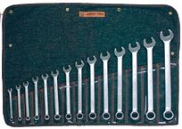 Wright Tool Fractional Combination Wrench Set -- 14 Pieces; 12PT Chrome Plated; Includes Sizes: 3/8; 7/16; 1/2; 9/16; 5/8; 11/16; 3/4; 13/16; 7/8; 15/16; 1; 1-1/16; 1-1/8; 1-1/4"; Grip Feature - Makers Industrial Supply