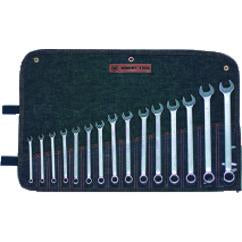 Wright Tool Metric Combination Wrench Set -- 15 Pieces; 12PT Chrome Plated; Includes Sizes: 7; 8; 9; 10; 11; 12; 13; 14; 15; 16; 17; 18; 19; 21; 22mm - Makers Industrial Supply
