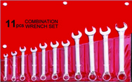 11 Piece - 12 Point - 6; 8; 9; 10; 11; 12; 13; 15; 17; 18; 19mm - Metric Combination Wrench Set - Makers Industrial Supply