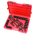 21 Piece - TEKTON - 3/4" Drive Impact Socket Set Forged and Hardened Chrome Vanadium Steel Construction; Corrosion-Resistant Black Phosphate Finish; 6 Point Impact Sockets; Non-Slip; Knurled Handle Grip; Opti-Drive Socket Design - Makers Industrial Supply