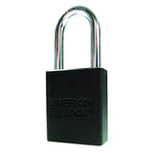 Aluminum Padlock 1 1/2″ Body Width; Keyed: Different; Black - Makers Industrial Supply