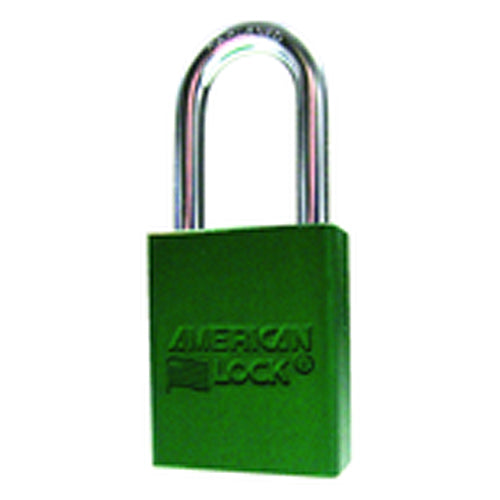 Aluminum Padlock 1 1/2″ Body Width; Keyed: Different; Green - Makers Industrial Supply