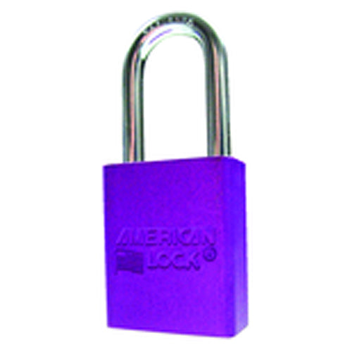 Aluminum Padlock 1 1/2″ Body Width; Keyed: Different; Purple - Makers Industrial Supply