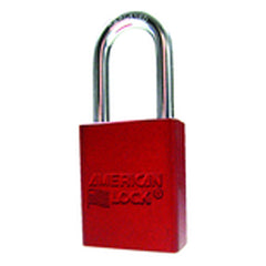 Aluminum Padlock 1 1/2″ Body Width; Keyed: Different; Red - Makers Industrial Supply