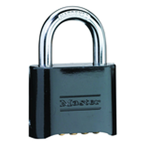 Combination Padlock 2″ Body Width; Keyed: Resettable; Black - Makers Industrial Supply