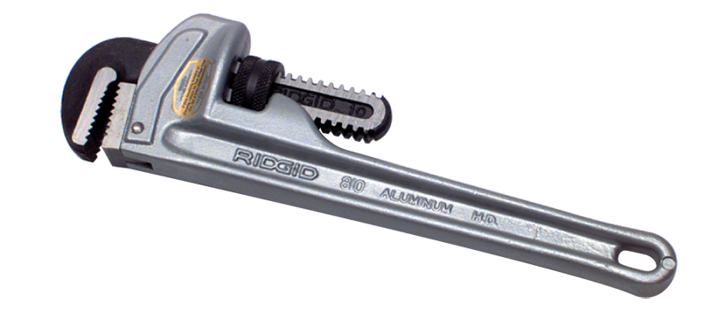 1-1/2" Pipe Capacity - 10" OAL - Aluminum Pipe Wrench - Makers Industrial Supply