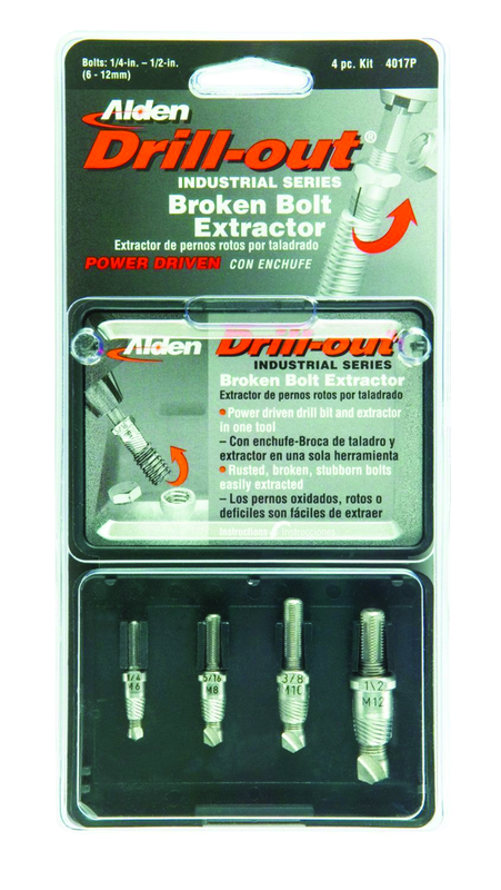 #4017P; Removes 1/4 - 1/2" SAE Screws; 4 Piece Drill-Out - Screw Extractor - Makers Industrial Supply