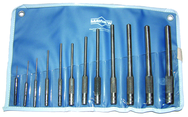 12 Piece Regular & Long Pin Punch Set -- 1/16 to 1/2'' Diameter - Makers Industrial Supply