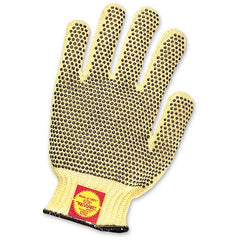 Ladies' Gloves- Perfect Fit Series Knits Cut Resistant- Kevlar With Coatings 7 Cut Standard Weight 100% Kevlar With Double Side Brown PVC Dot Coating. Aramid - PVC Screen Coated Cut Resistant - Knits - Makers Industrial Supply