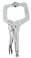 C-Clamp with Swivel Pads -- #18SP Plain Grip 0-8'' Capacity 18'' Long - Makers Industrial Supply