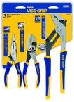 Pliers Set -- #2078704; 3 Pieces; Includes: 6" Long Nose; 6" Slip Joint; 10" Groove Joint - Makers Industrial Supply