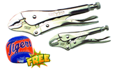 2pc. Chrome Plated Locking Pliers Set with Free Soft Toss Tiger Baseball - Makers Industrial Supply