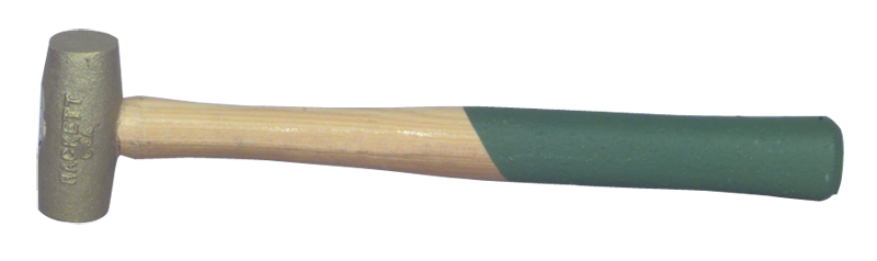 Hackett Brass Brass Hammer -- 2 lb; Hickory Handle; 1-1/4'' Head Diameter - Makers Industrial Supply