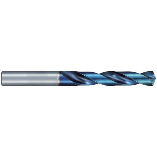 8.7 mm Dia. × 10 mm Shank × 57 mm Flute Length × 99 mm OAL, Jobber, 135°, Aqua Revo D, 2 Flute, External, Solid Carbide Drill - Exact Industrial Supply