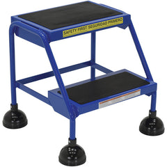 Spring Loaded Roll Ladder 2 Step Blue - Exact Industrial Supply